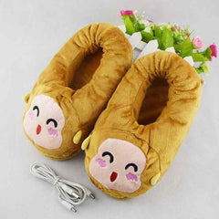 Fabric Cotton USB Heating Slippers